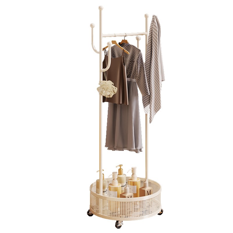 浴室置物架家用可移动小推车卧室衣架洗澡间脏衣篮洗衣物品储物筐