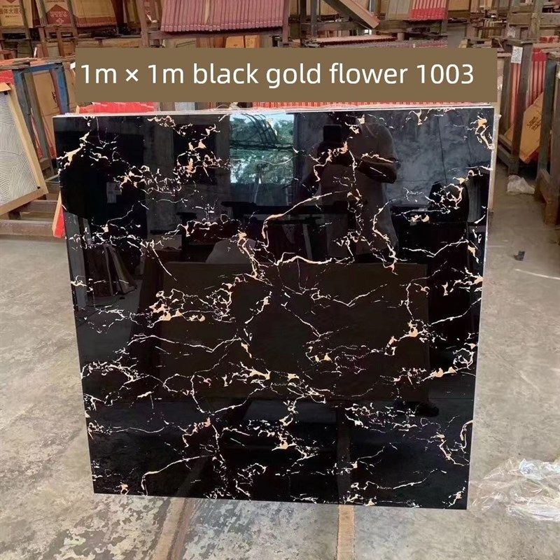大规格地砖1000x1000黑金花黑白根紫罗红纯黑色瓷砖1米*1米广东砖