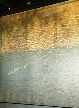 金属网水幕墙钢丝网水景帘瀑布简约水帘墙流水背景墙喷泉钢网水幕