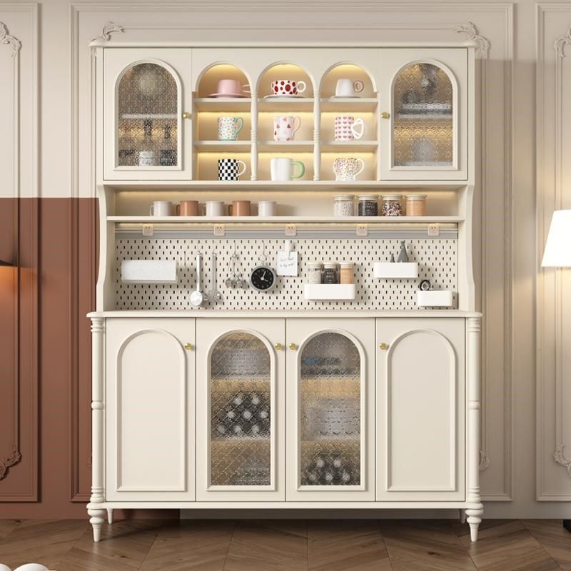 美式餐边柜实木酒柜法式奶油中古风一体靠墙茶水柜储物柜白色高柜,住宅家具,餐边柜,淘宝优惠券,粉丝福利购,淘宝优惠卷