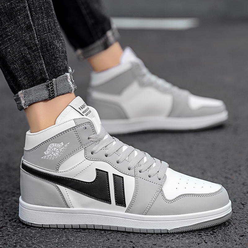 大码45高帮板鞋男46男鞋春季款2024新款38码47防水皮面48鞋子男款