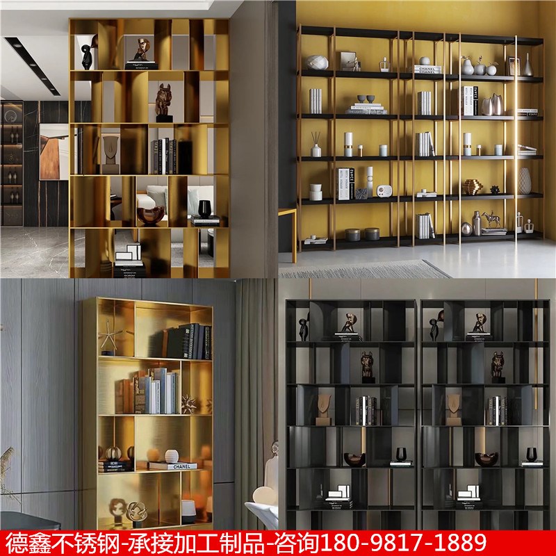 不锈钢书柜展示柜酒柜玻璃门定制浴室壁龛嵌入式电视背景墙装饰柜