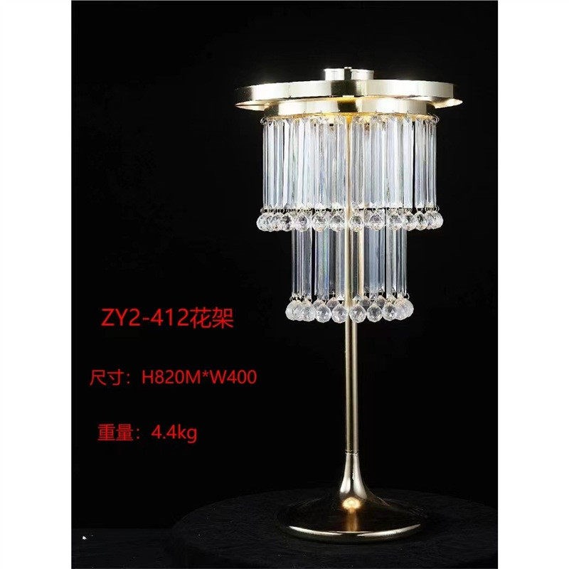 婚庆道具水晶冰条桌花器主桌装饰婚礼堂餐桌花器T欧式花瓶铁艺摆