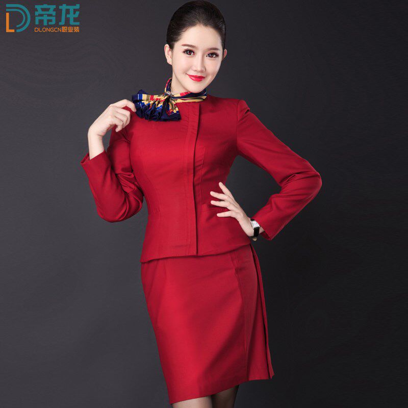 国航空姐制服职业套装裙空乘高端B售楼处工装女物业销售前台迎宾