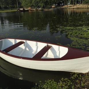 供应4米两头尖木船装饰手划观光游船