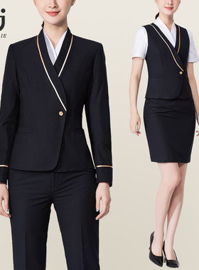 南航空姐制服女职业套装套金店工装高铁酒店前台高端工Z作服藏蓝