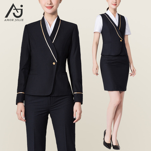 南航空姐制服女职业套装套金店工装高铁酒店前台高端工Z作服藏蓝