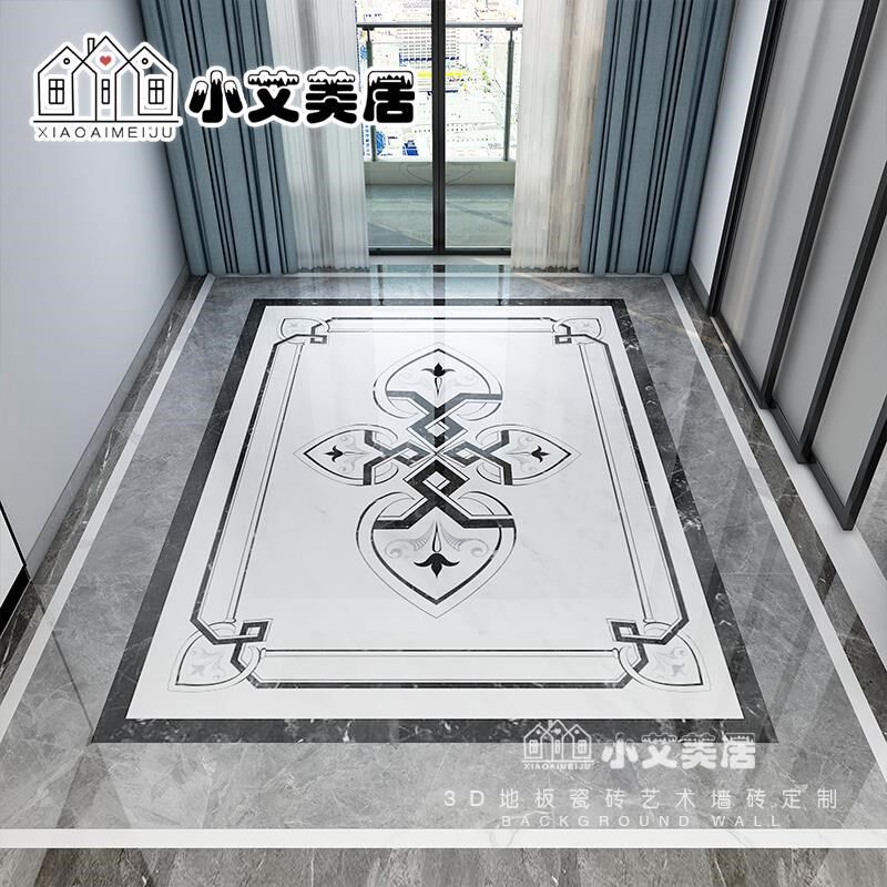 微现轻11761奢户走廊灰色地板砖拼花瓷砖代地砖晶石防滑入仿水刀
