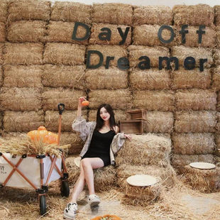 草垛 包邮稻草垛子 拍摄道具草堆婚庆草垛凳子装饰  露营草垛沙发