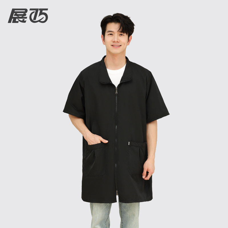 理髲店烫染剪发工作服围