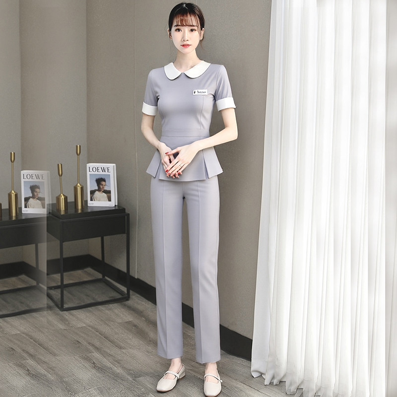美容院师工作服女夏季高