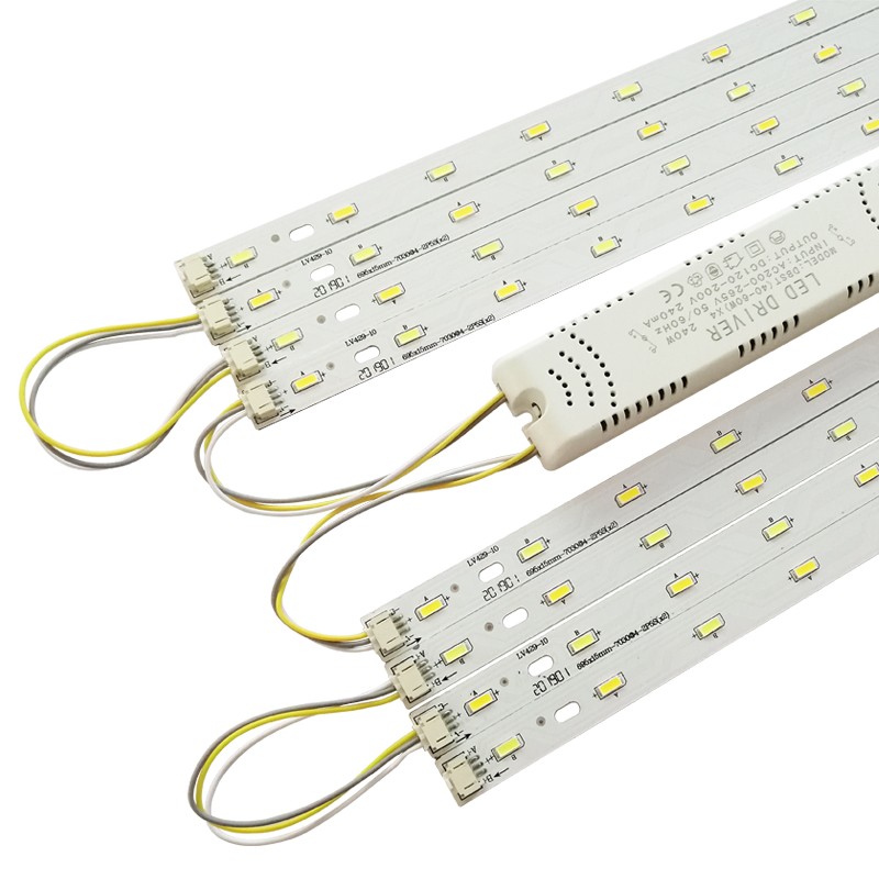 客厅水晶灯配件led灯条695x15mm-57030玻璃大灯64595三色替换灯板