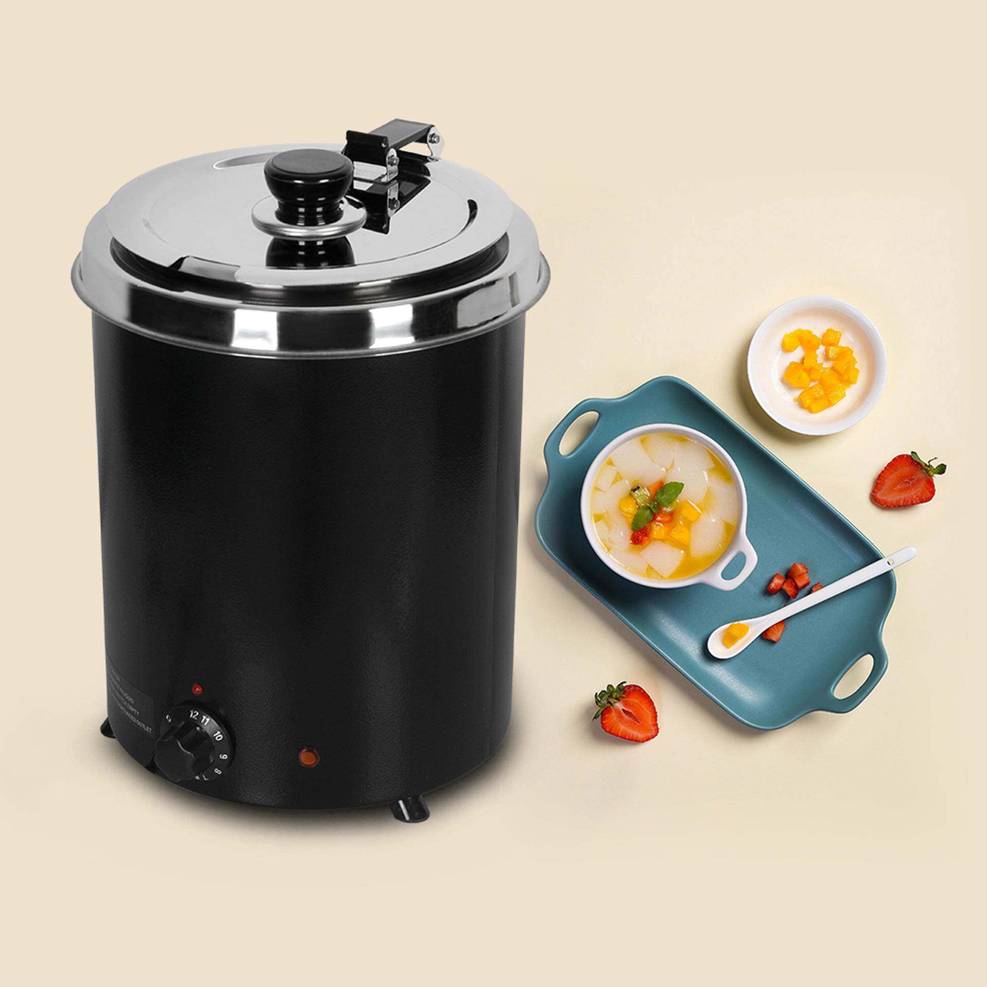 跨境直供商用暖汤炉不锈钢汤煲炉自助餐暖汤桶不锈钢电热汤桶