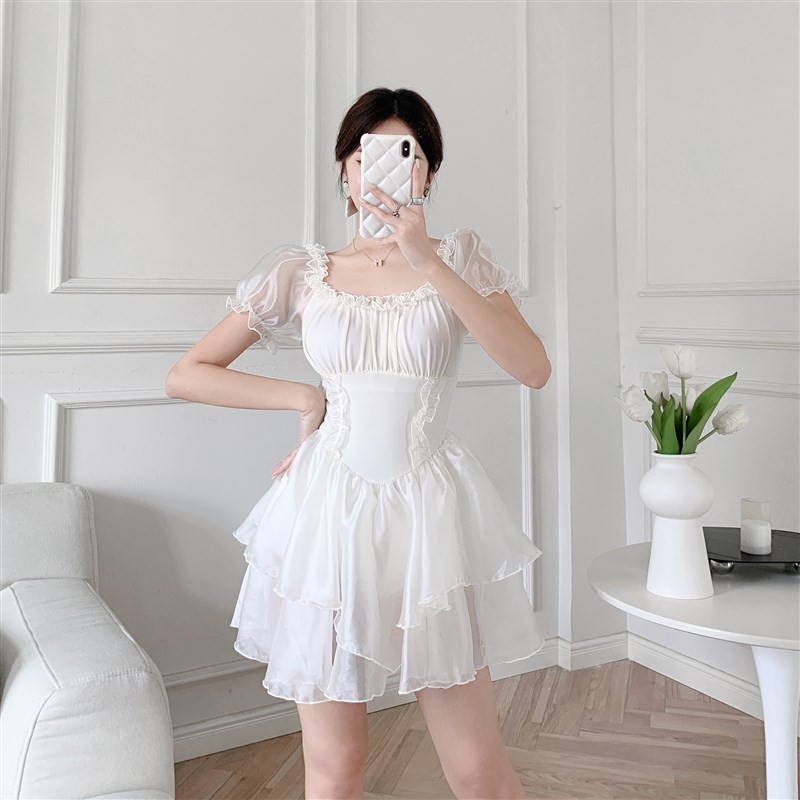 少女时间2024新款泳衣女夏季海边度假遮肉显瘦遮肚高级感保守连体
