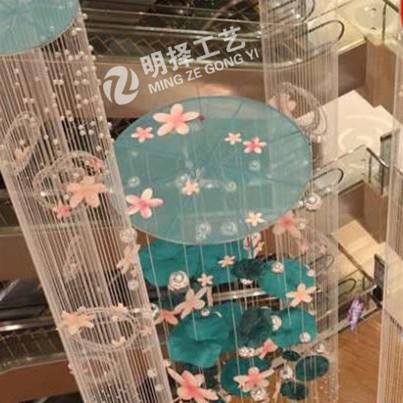 春夏季中庭吊饰商场中空荷叶场景装饰展厅装饰布置美陈吊饰订制