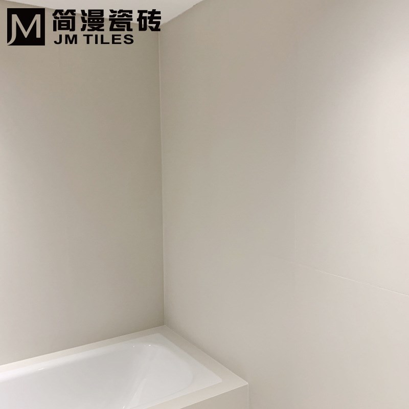 暖白微水泥奶白米色通体地砖墙砖 客厅厨房厕所阳台哑光仿古瓷砖