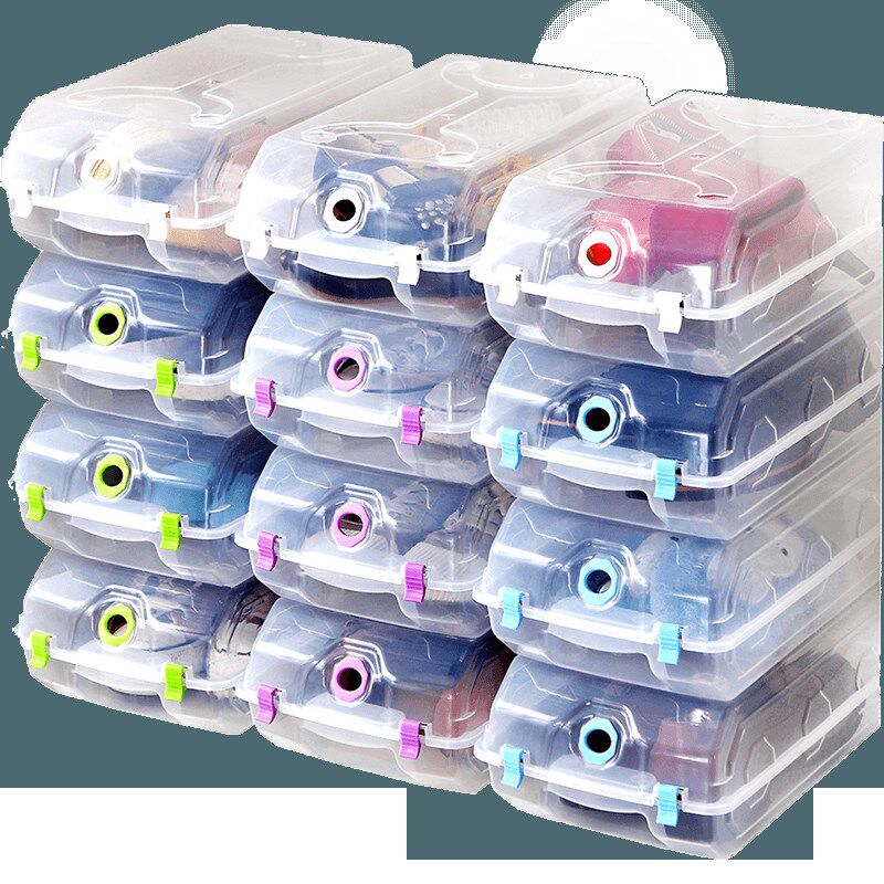 防潮加厚鞋盒水晶塑料透明鞋盒收纳鞋子鞋盒男女鞋子收纳盒10只装