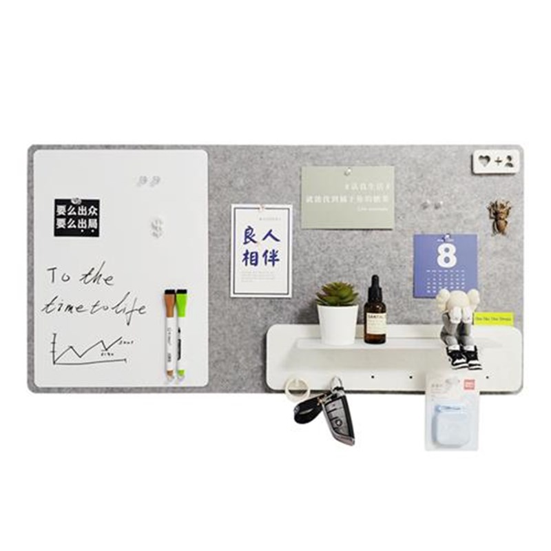新款毛毡板留言板洞洞板照片墙软木板磁白板墙贴幼儿园置物架免打