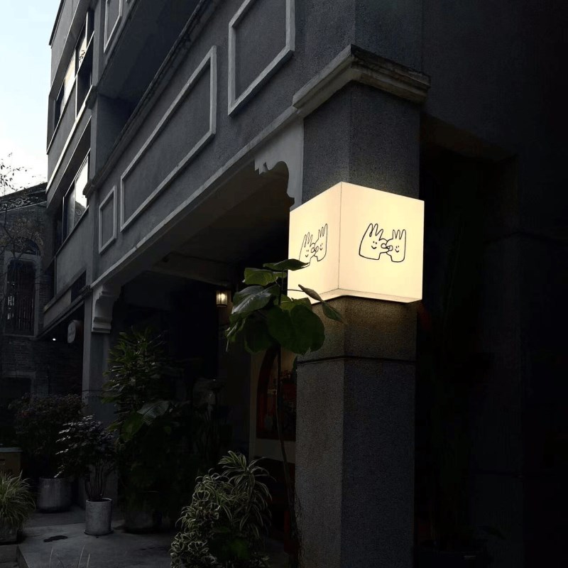 户外亚克力灯箱广告牌led通体发光转角拐角门牌双面门头招牌定制