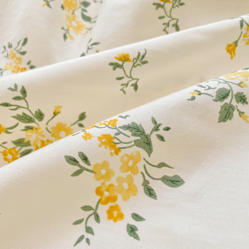 奶油小碎花纯棉四件套全棉100田园被套床单学生宿舍床上三件套ins