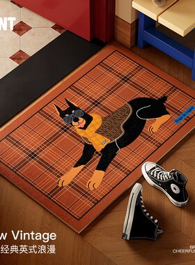 克利弗新年红色皮革入户垫高级感门口防滑垫耐脏防滑垫可擦洗脚垫