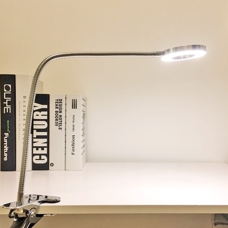 led可调亮度充插电台灯6W暖白光USB宿舍夹子式灯无频闪护眼床头灯,家装灯饰光源,阅读台灯(护眼灯/写字灯),淘宝优惠券,粉丝福利购,淘宝优惠卷