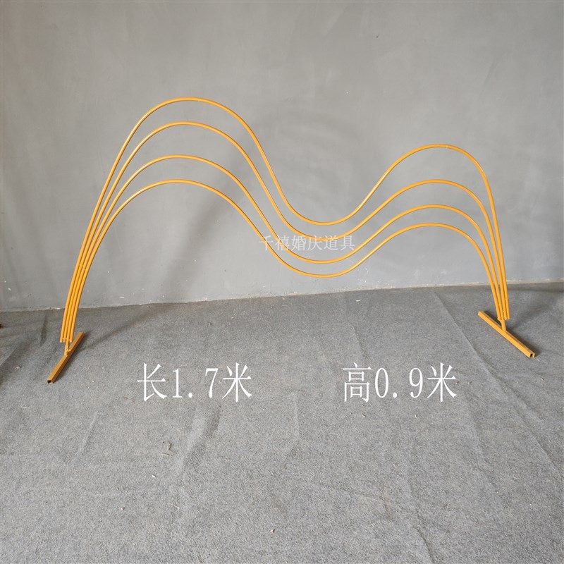 新款婚庆道具假山半壁江山摆件舞台背景装饰路引中式婚礼铁艺架子