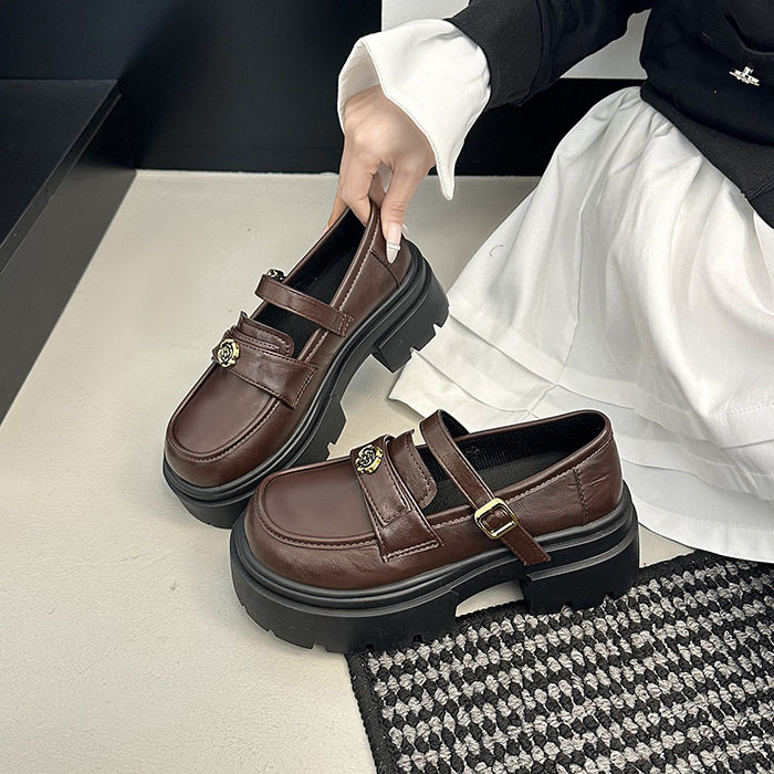 英伦风厚底乐福鞋女2026春季新款复古小皮鞋配裙子百搭增高单鞋子