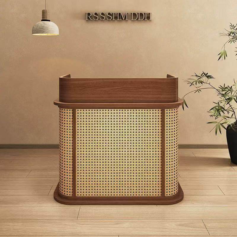 收银柜台店铺小型日式饭店门口咨询台小吧台餐饮商用进门接待迎宾