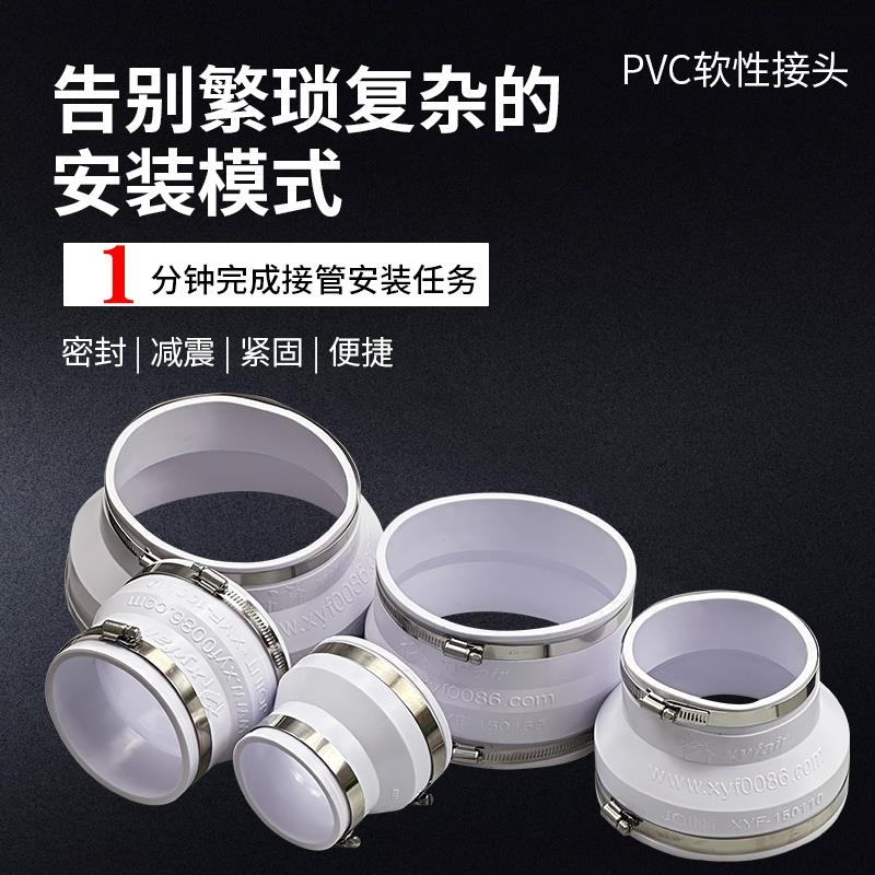 新风变径软接大小头管道通风机新风机排风扇换气扇连接PVC管软接