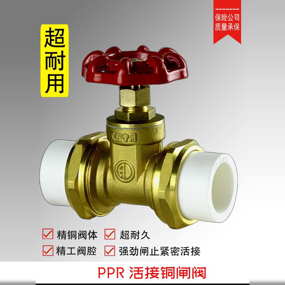 ppr管铜闸阀活接家用自来水管阀门开关六分PPR热熔球阀截止阀截门