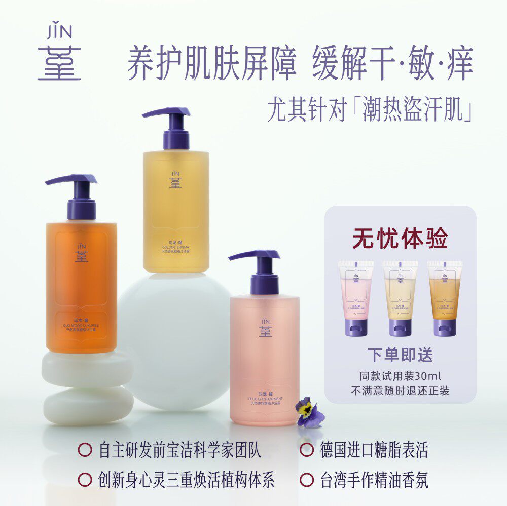 【堇】糖脂沐浴露潮热盗汗身体乳温和保湿香氛持久留香敏敏肌套装