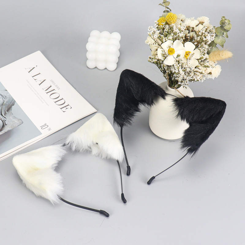 手作仿真狐狸猫耳朵头箍
