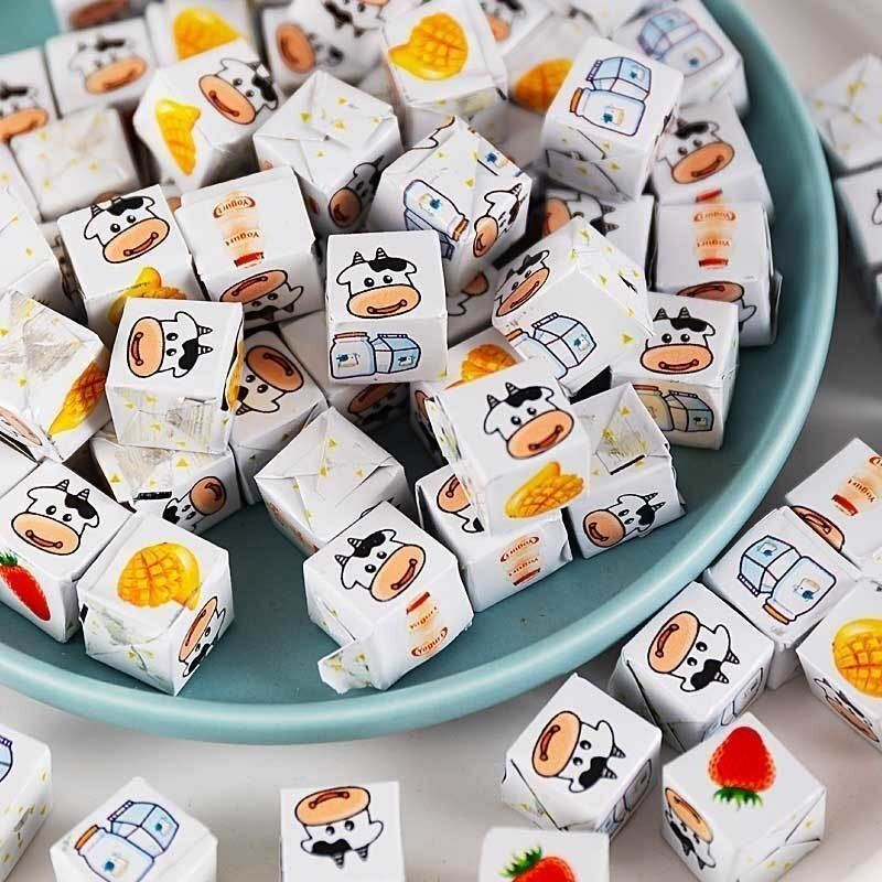 牛奶味奶酪糖小方块糖果多口味奶糖干吃奶片卡通儿童零食糖果批发