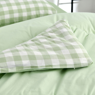 被套色织格单件学生宿舍单人被罩100全棉柔软亲肤150x210