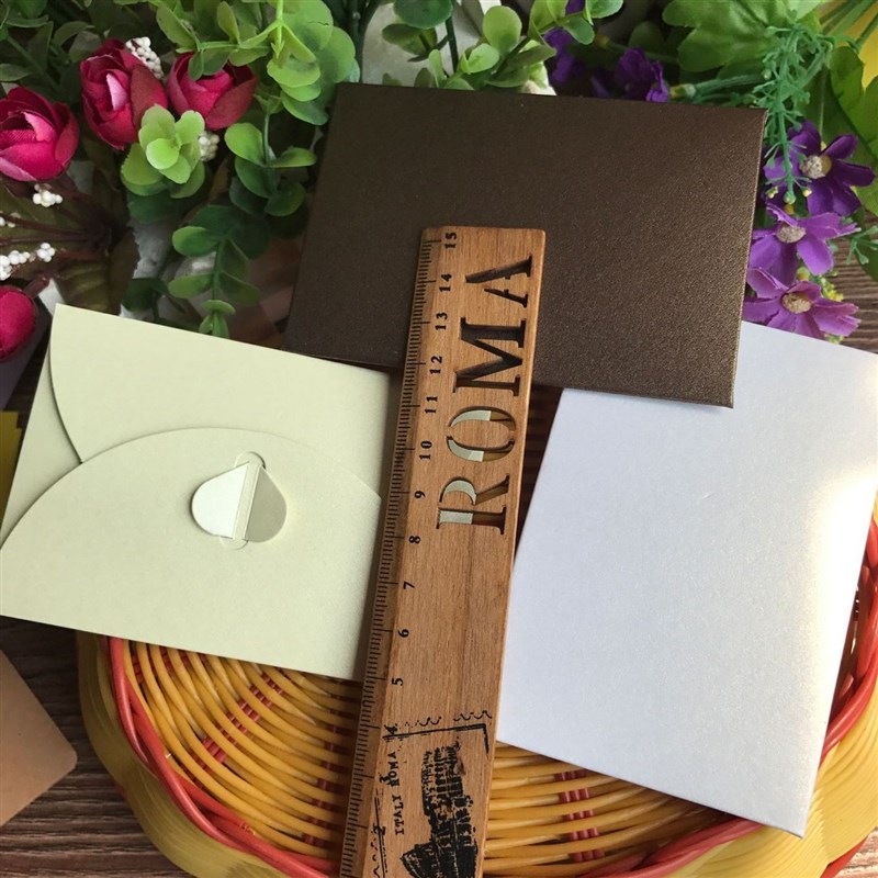 珠光咖啡扣信封 迷你小号爱心扣珠光卡片信封袋 高档浪漫情书信封