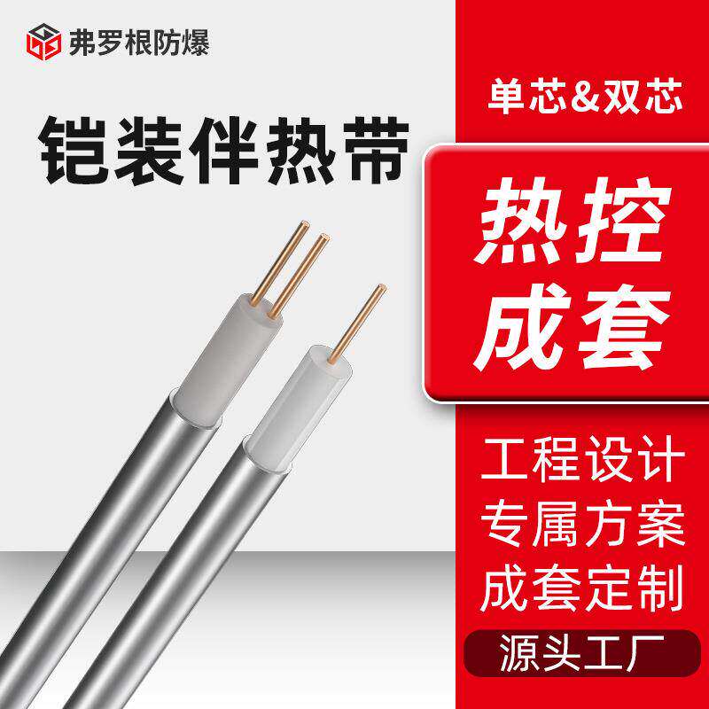 单双芯耐高温铠装伴热带 矿物绝缘发热电缆 MI铠装加热电缆