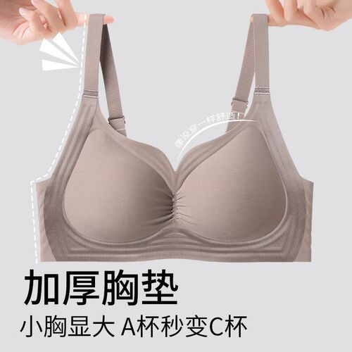 平胸小胸专用聚拢内衣女夏季新款无痕F加厚固定杯文胸外扩显大胸