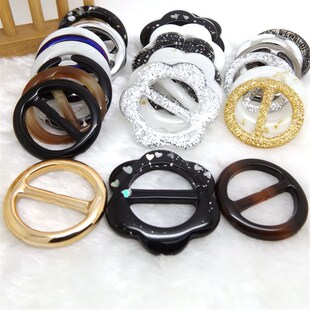 腰扣日字扣圆形 T恤衣角打结扣环扣子 丝巾纽扣