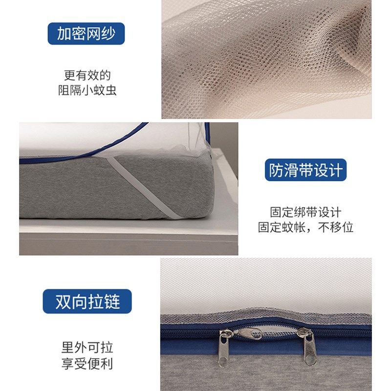 蒙古包蚊帐家用2024新款免安装卧室高级1.8m防摔儿童纹账折叠1米5