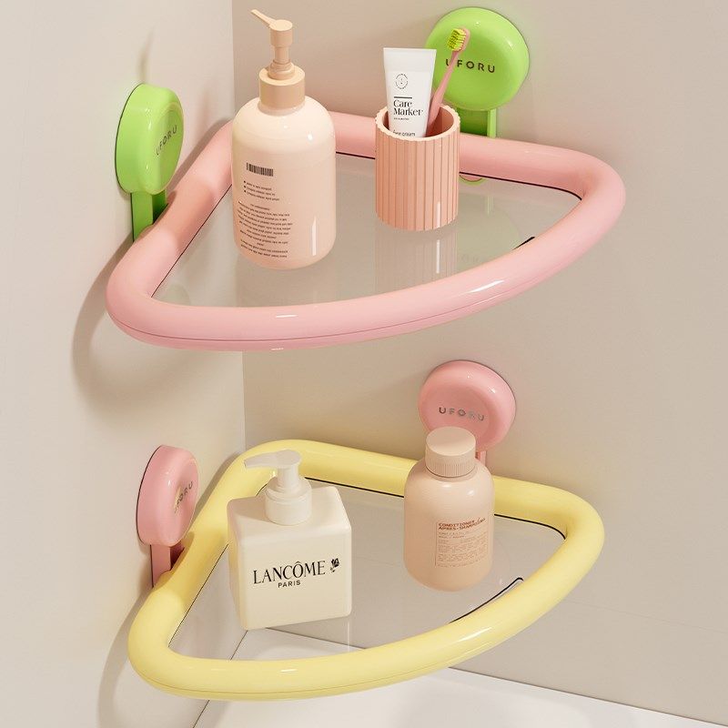 化妆室三角置物架免打孔壁挂式浴室墙上架子厕所洗漱台吸盘收纳层,家庭/个人清洁工具,浴室角架/置物架,淘宝优惠券,粉丝福利购,淘宝优惠卷