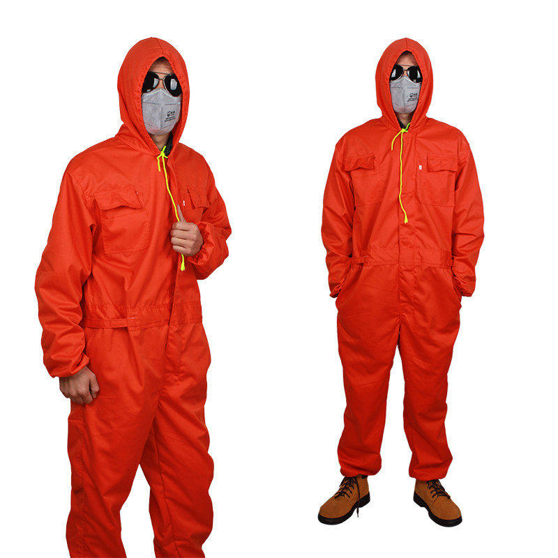 连体服男防尘服防护服汽车修理喷漆服带帽劳保服装冬季长袖工作服