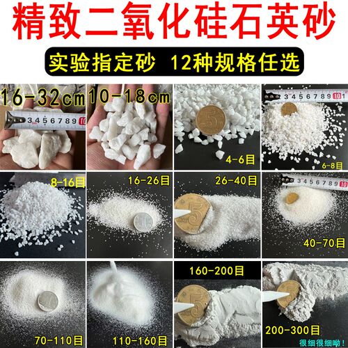 实验室高a纯石英砂50斤二氧化硅沙 70-110目石英砂 3000目石英细