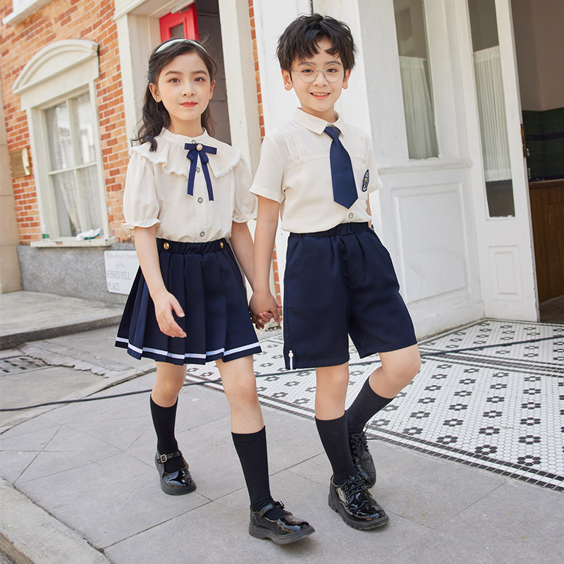 幼儿园园服夏季英伦学院风儿童校服套装小学生班服夏季毕业照服装