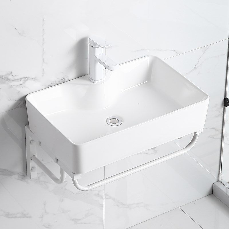 不锈钢白支架洗手盆小户型卫生间阳台洗脸盆陶瓷简易挂墙式洗漱盆,家装主材,挂墙式洗脸盆,淘宝优惠券,粉丝福利购,淘宝优惠卷