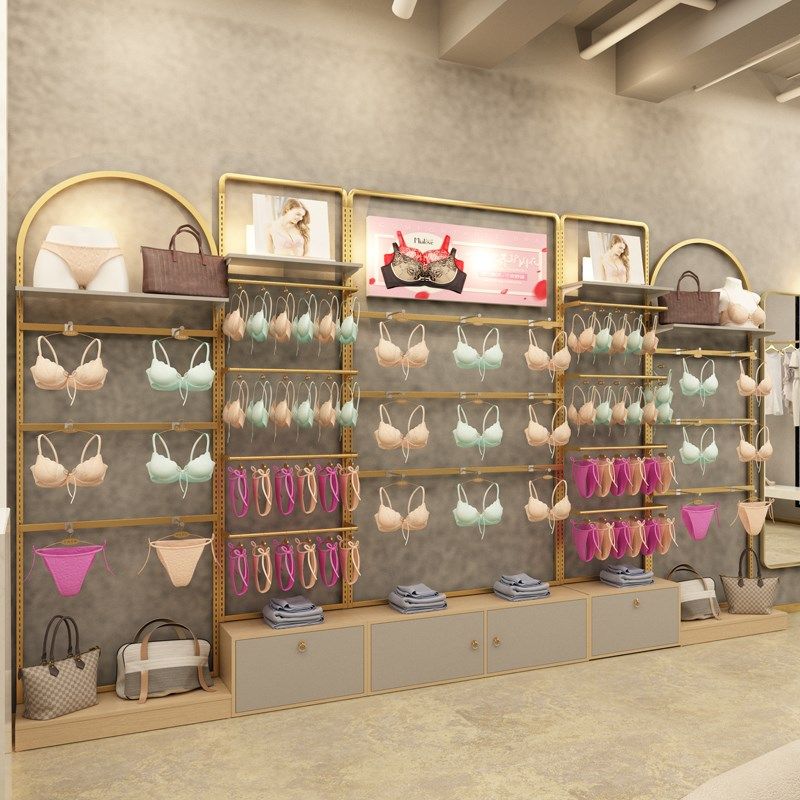 内衣店展示架内衣内裤墙上展示柜陈列架可定制靠墙多功能文胸货架