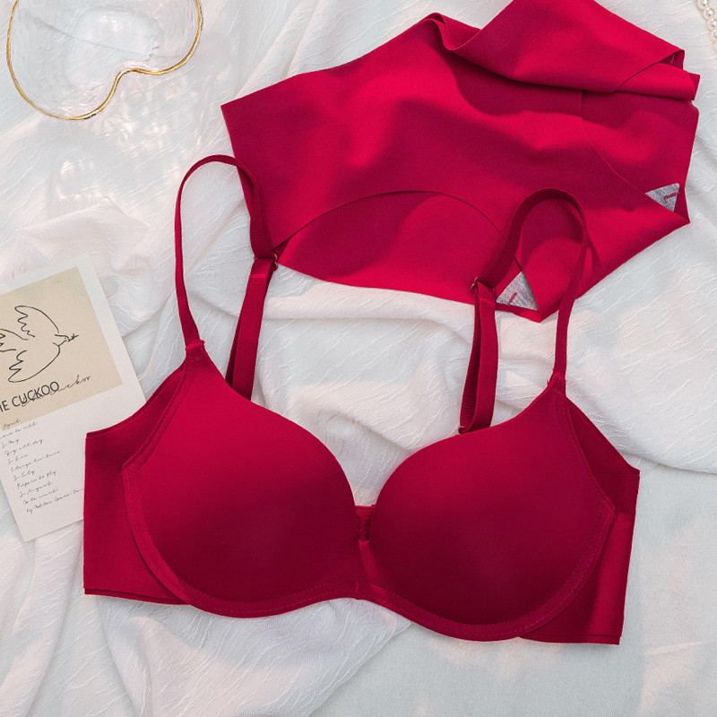 红色内衣女本命年大胸显小胸聚拢2024新款软钢圈结婚新娘文胸套装,女士内衣/男士内衣/家居服,文胸,淘宝优惠券,粉丝福利购,淘宝优惠卷