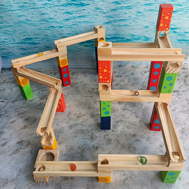 儿童滚珠轨道迷宫积木玩具幼儿园小班大班建构区中班区域投放材料
