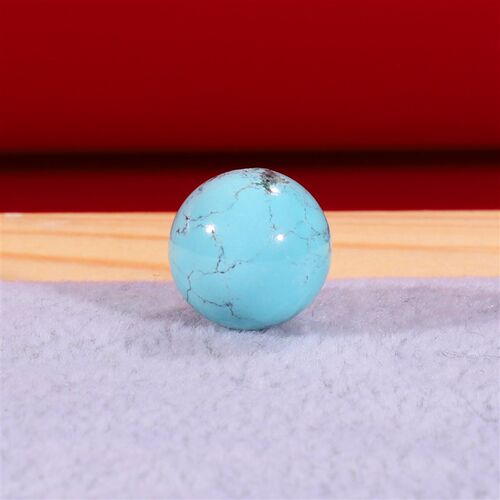 原矿绿松石圆珠单珠12.5mm 高瓷高蓝绿单颗湖北松石散X珠 115号
