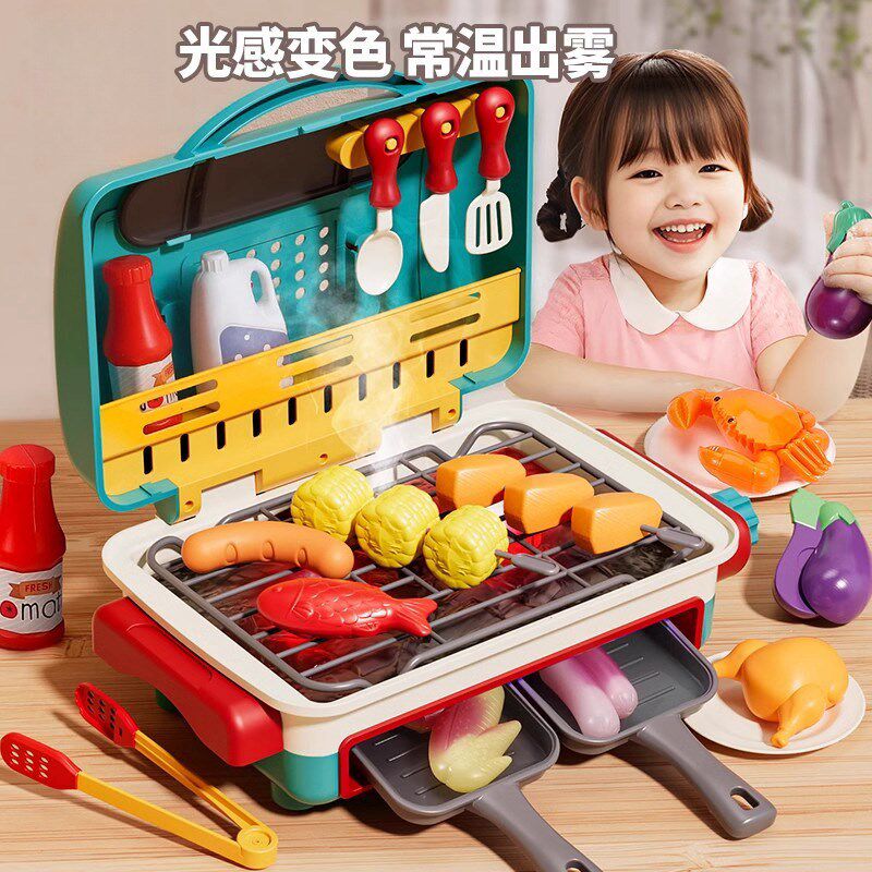 仿真迷你小厨房过家家切切乐女孩子做饭烧烤玩具3-5岁4套装8-12岁